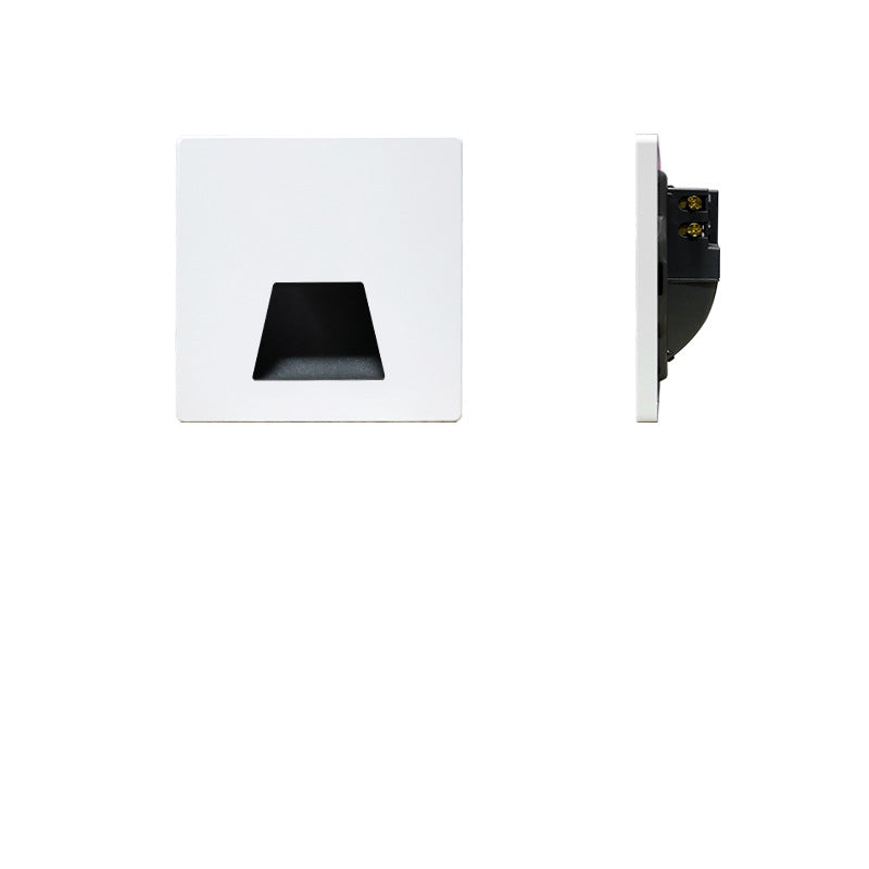 Modern Minimalist Waterproof Aluminum Steel PC Square LED Recessed Wall Lamp for Hallway