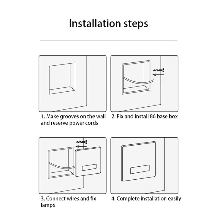Modern Minimalist Waterproof Aluminum Steel PC Square LED Recessed Wall Lamp for Hallway-Orizon Depot