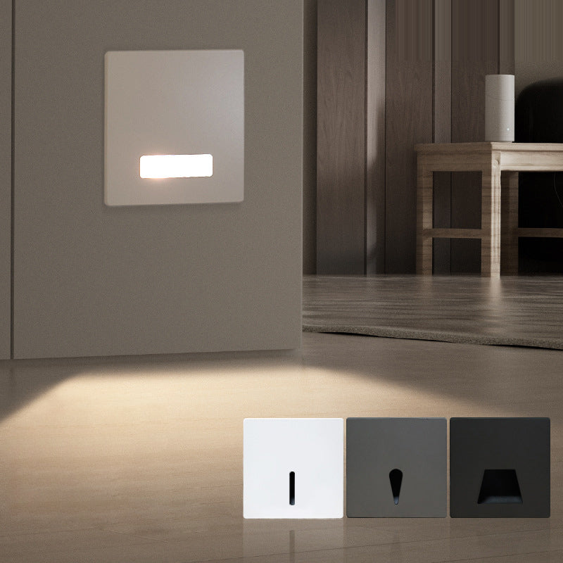 Modern Minimalist Waterproof Aluminum Steel PC Square LED Recessed Wall Lamp for Hallway