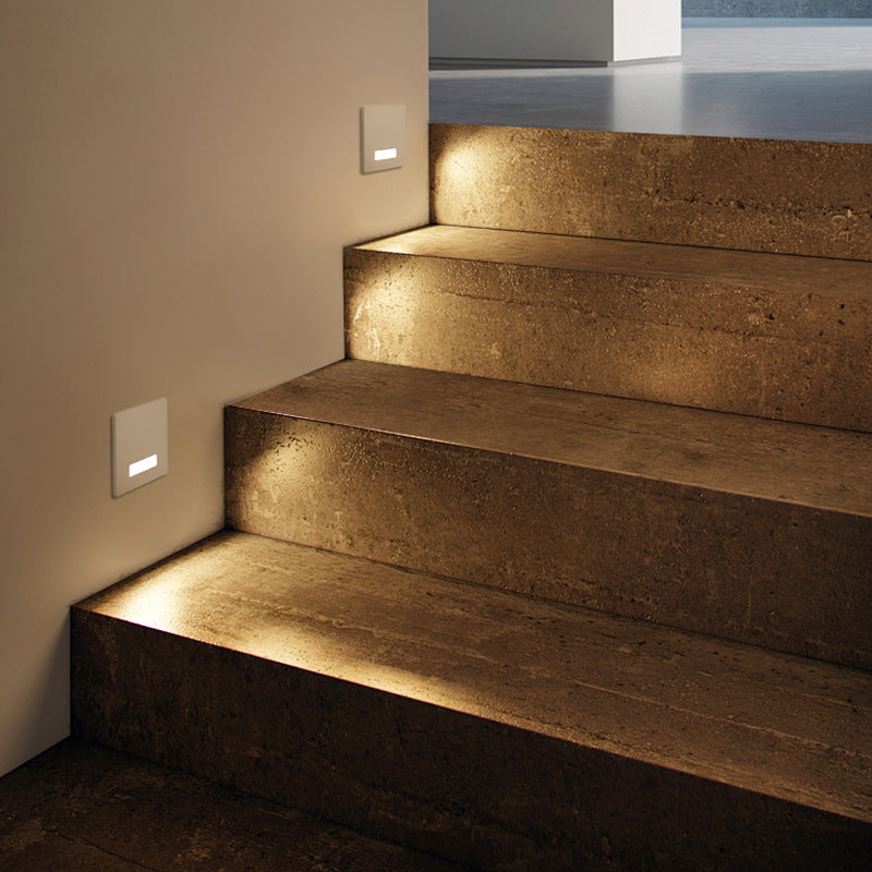 Modern Minimalist Waterproof Aluminum Steel PC Square LED Recessed Wall Lamp for Hallway
