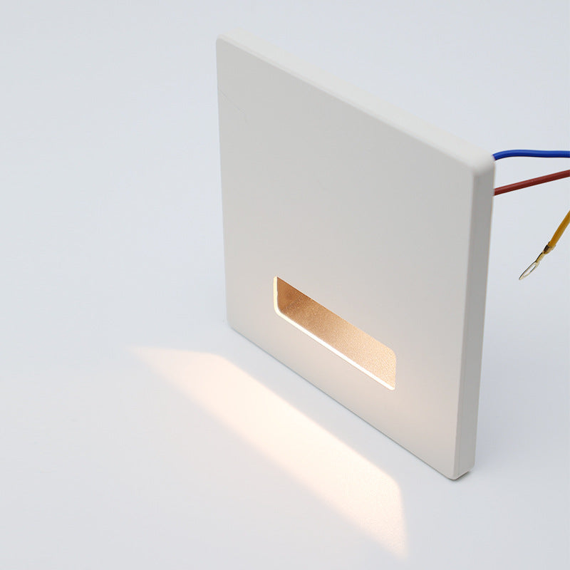 Modern Minimalist Waterproof Aluminum Steel PC Square LED Recessed Wall Lamp for Hallway
