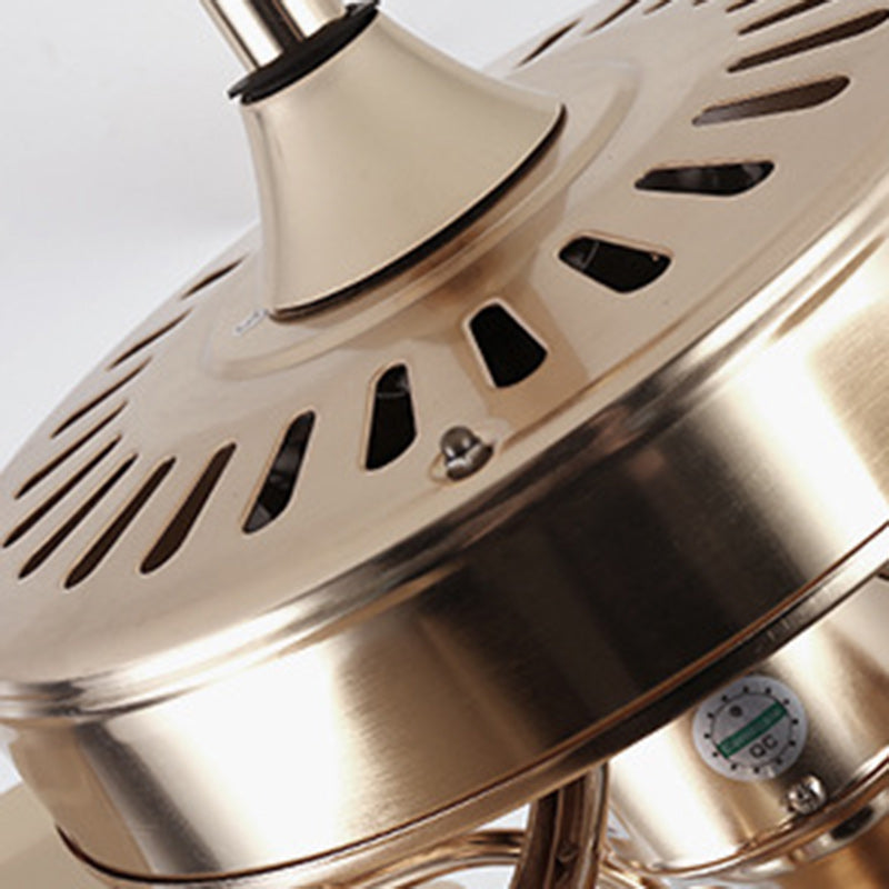 Traditional European Bell Floral Iron Wood PVC Glass Multi Light Downrod Ceiling Fan Light-Orizon Depot