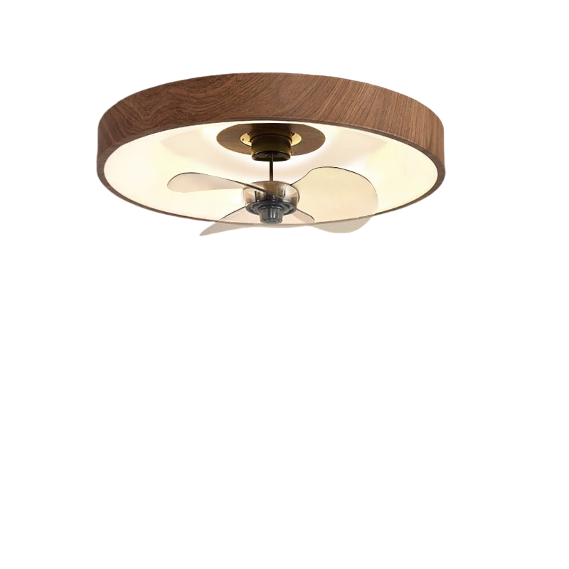 Modern Simplistic Round Iron Copper Acrylic LED Flush Mount Ceiling Fan Light For Bedroom-Orizon Depot