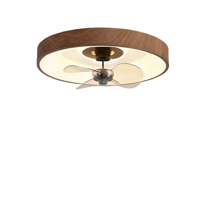 Modern Simplistic Round Iron Copper Acrylic LED Flush Mount Ceiling Fan Light For Bedroom-Orizon Depot