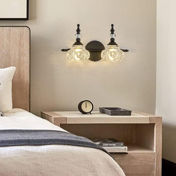 Contemporary Retro Iron Glass Petal Round Multi Light Wall Sconce Vanity Lamp for Bathroom-Orizon Depot