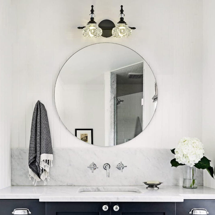 Contemporary Retro Iron Glass Petal Round Multi Light Wall Sconce Vanity Lamp for Bathroom-Orizon Depot