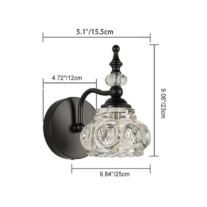 Contemporary Retro Iron Glass Petal Round Multi Light Wall Sconce Vanity Lamp for Bathroom-Orizon Depot