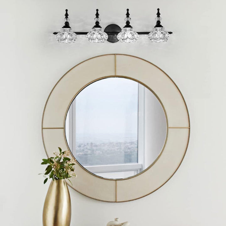 Contemporary Retro Iron Glass Petal Round Multi Light Wall Sconce Vanity Lamp for Bathroom-Orizon Depot