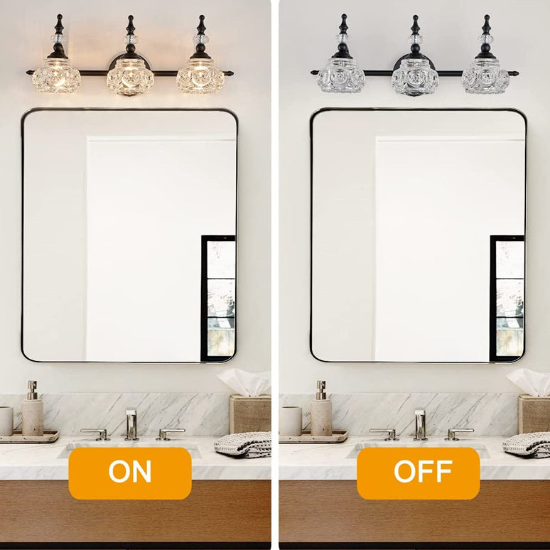 Contemporary Retro Iron Glass Petal Round Multi Light Wall Sconce Vanity Lamp for Bathroom-Orizon Depot