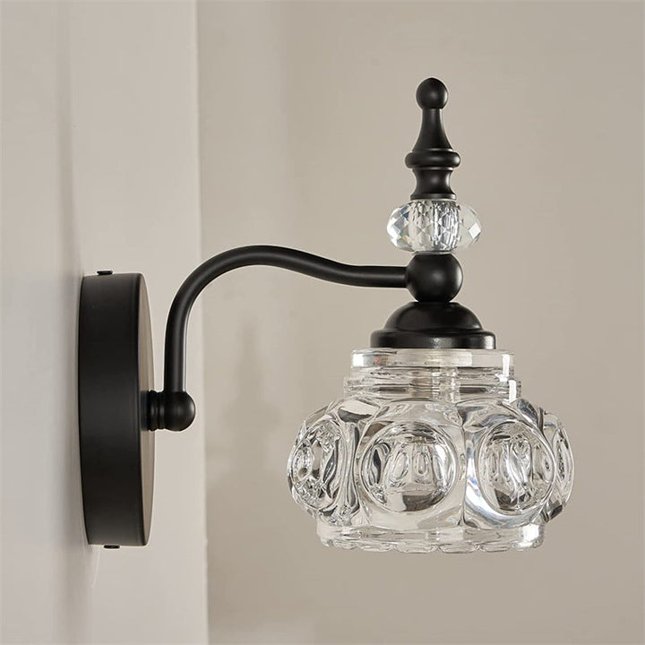 Contemporary Retro Iron Glass Petal Round Multi Light Wall Sconce Vanity Lamp for Bathroom-Orizon Depot