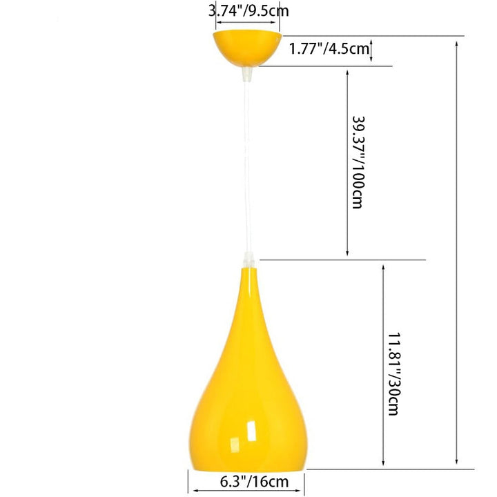 Nordic Iron Wood Aluminum Pumpkin Water Drop 1-Light Pendant Light-Orizon Depot