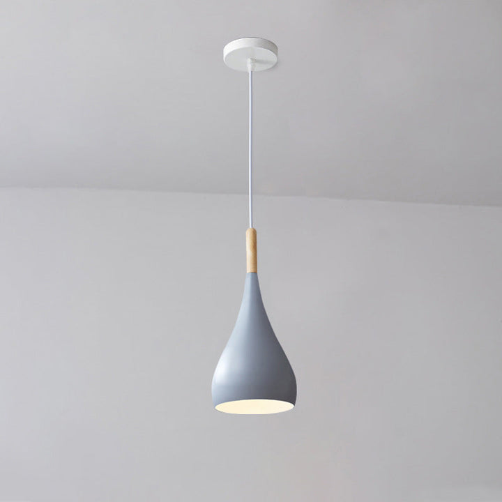 Nordic Iron Wood Aluminum Pumpkin Water Drop 1-Light Pendant Light-Orizon Depot