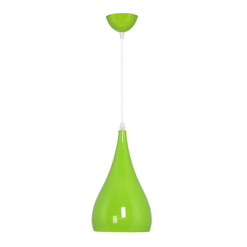 Nordic Iron Wood Aluminum Pumpkin Water Drop 1-Light Pendant Light-Orizon Depot