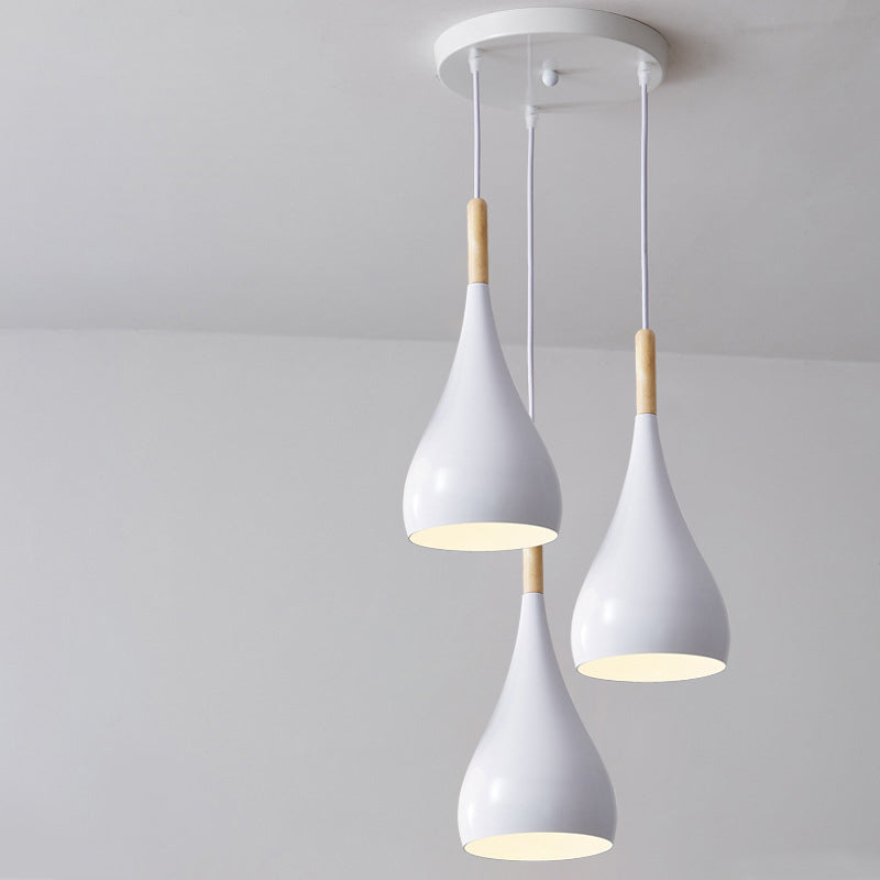 Nordic Iron Wood Aluminum Pumpkin Water Drop 1-Light Pendant Light-Orizon Depot