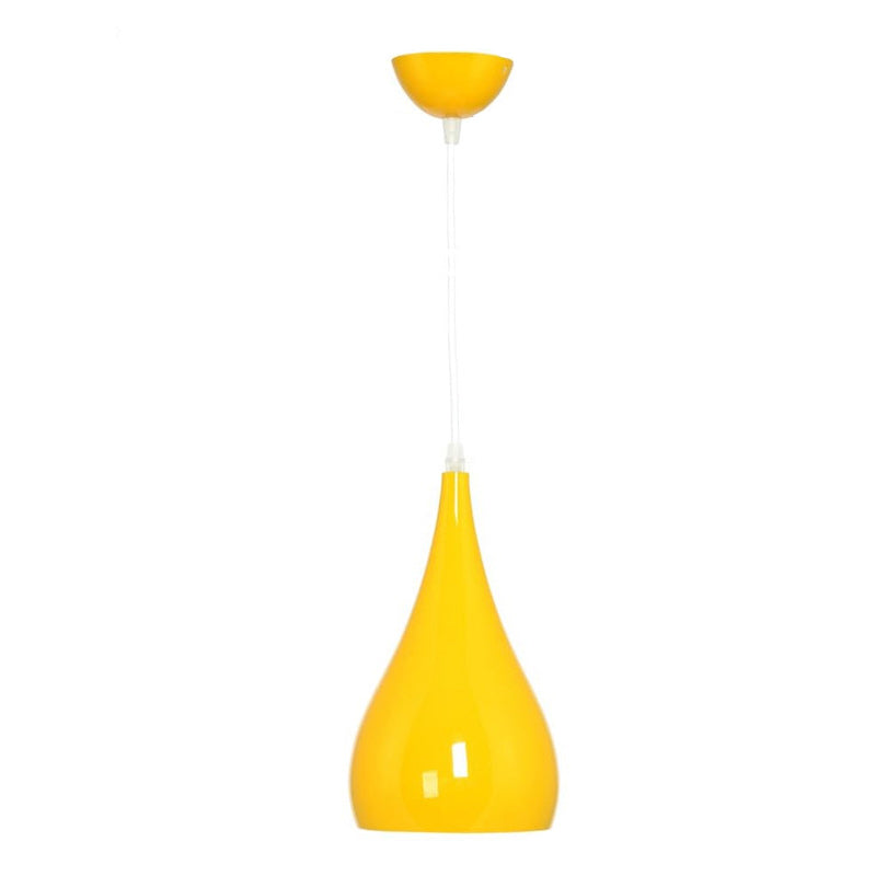 Nordic Iron Wood Aluminum Pumpkin Water Drop 1-Light Pendant Light-Orizon Depot