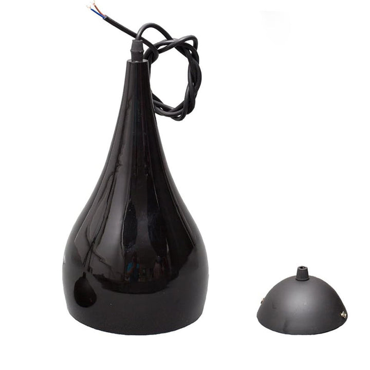 Nordic Iron Wood Aluminum Pumpkin Water Drop 1-Light Pendant Light-Orizon Depot