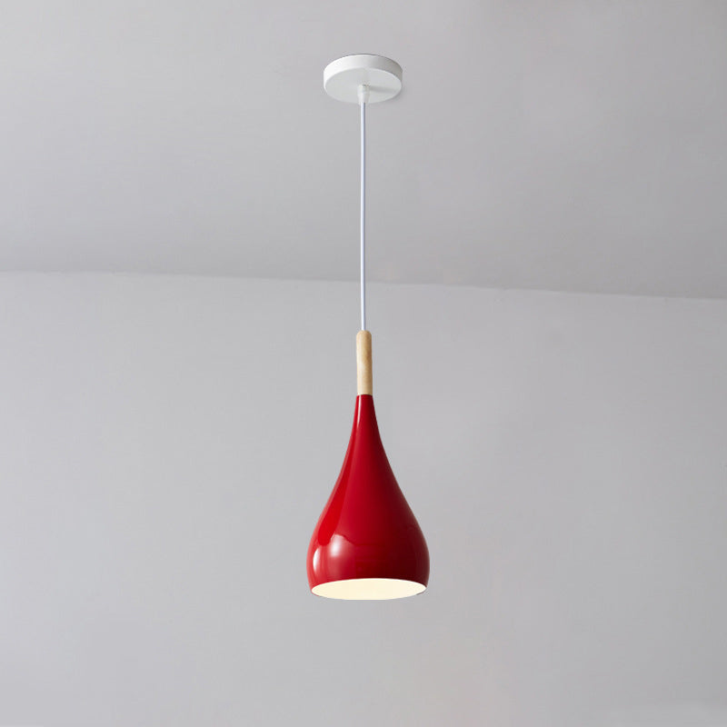 Nordic Iron Wood Aluminum Pumpkin Water Drop 1-Light Pendant Light-Orizon Depot