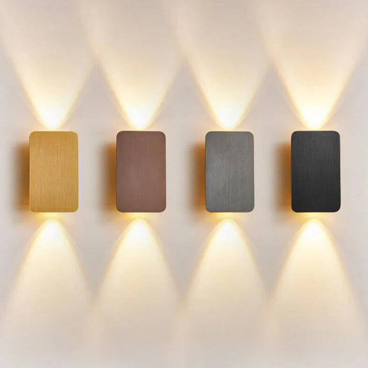Nordic Minimalist Aluminum Rectangular Flat Panel LED Wall Sconce 2-Light Lamp-Orizon Depot
