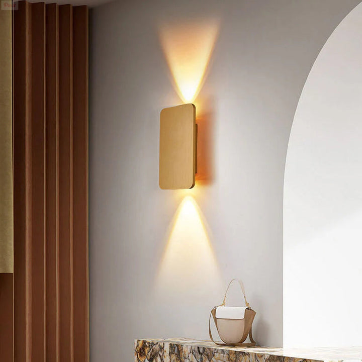 Nordic Minimalist Aluminum Rectangular Flat Panel LED Wall Sconce 2-Light Lamp-Orizon Depot