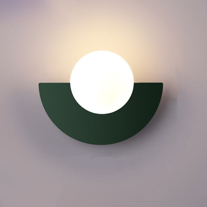Modern Minimalist Colorful Glass Sphere Semicircle 1-Light Wall Sconce Lamp-Orizon Depot
