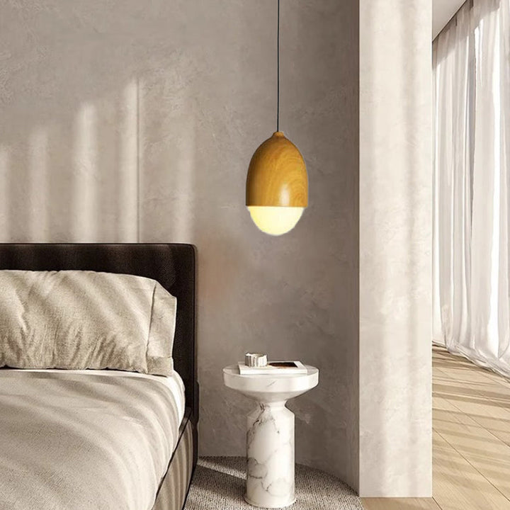 Modern Beige Style Nut 1-Light Globe Pendant Lamp-Orizon Depot