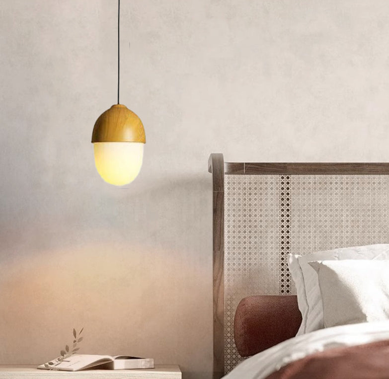 Modern Beige Style Nut 1-Light Globe Pendant Lamp-Orizon Depot