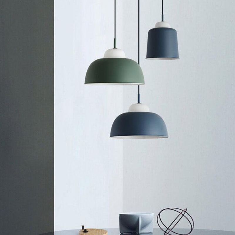 Nordic Modern Creative Macaron Aluminum 1-Light Dome Pendant Lamp-Orizon Depot