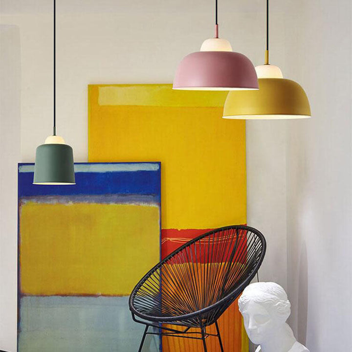 Nordic Modern Creative Macaron Aluminum 1-Light Dome Pendant Lamp-Orizon Depot