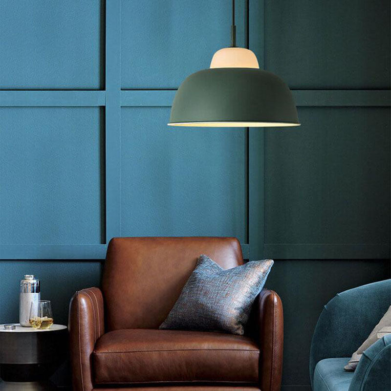 Nordic Modern Creative Macaron Aluminum 1-Light Dome Pendant Lamp-Orizon Depot