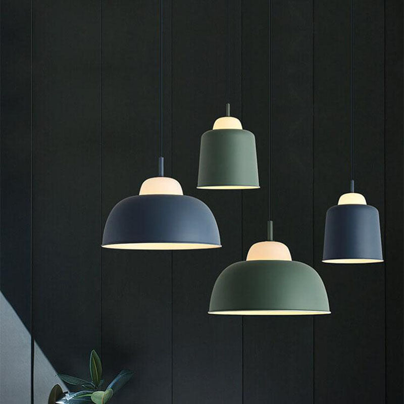 Nordic Modern Creative Macaron Aluminum 1-Light Dome Pendant Lamp-Orizon Depot