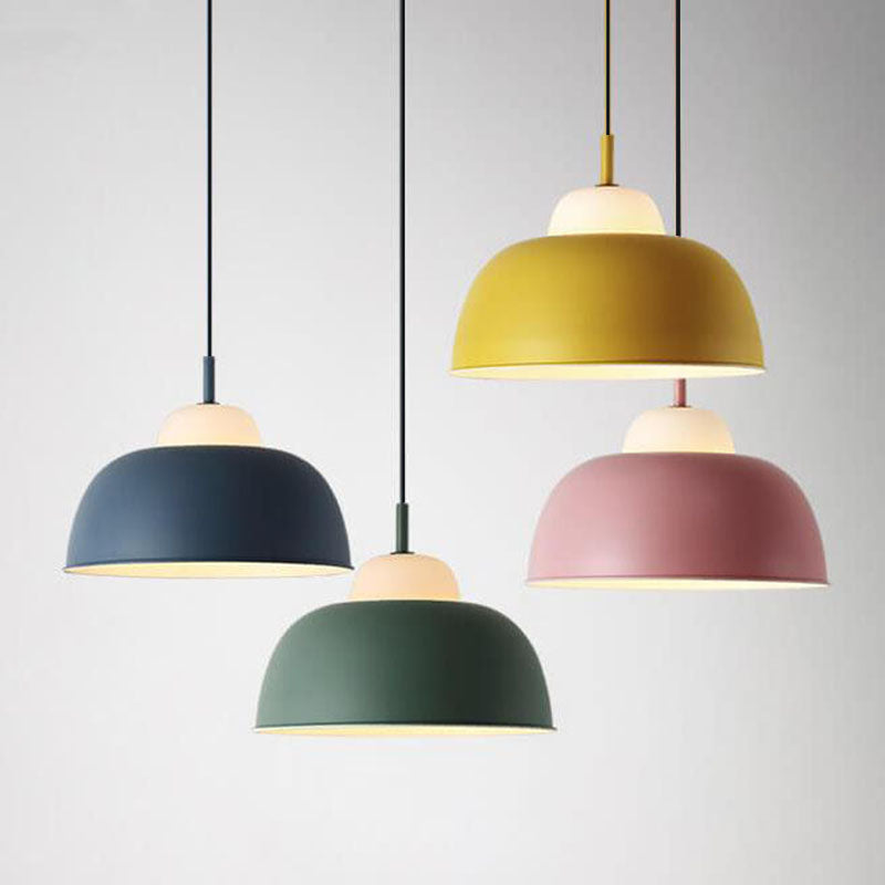 Nordic Modern Creative Macaron Aluminum 1-Light Dome Pendant Lamp-Orizon Depot