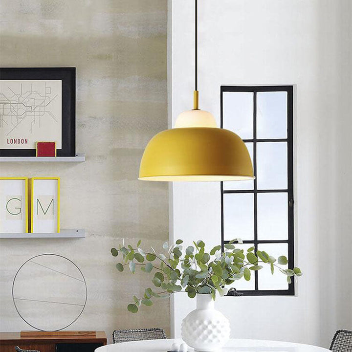 Nordic Modern Creative Macaron Aluminum 1-Light Dome Pendant Lamp-Orizon Depot
