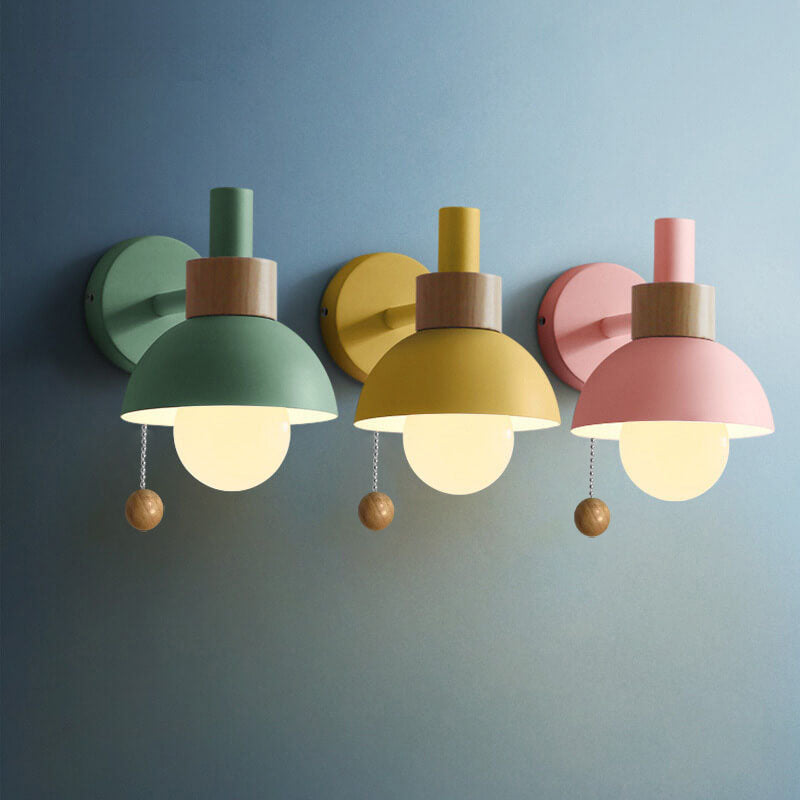 Nordic Macaron Globe Wall Sconce 1-Light Lamp