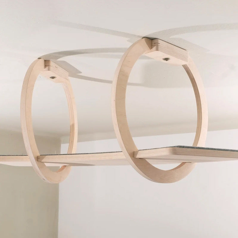 Modern Minimalist Round Curved Cat Tree Condo with Hammock for Living Room-Orizon Depot
