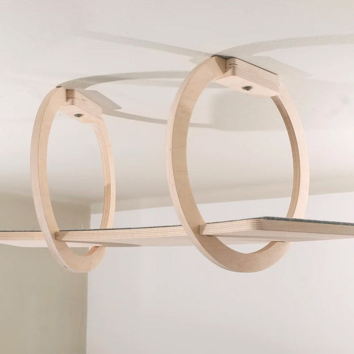 Modern Minimalist Round Curved Cat Tree Condo with Hammock for Living Room-Orizon Depot