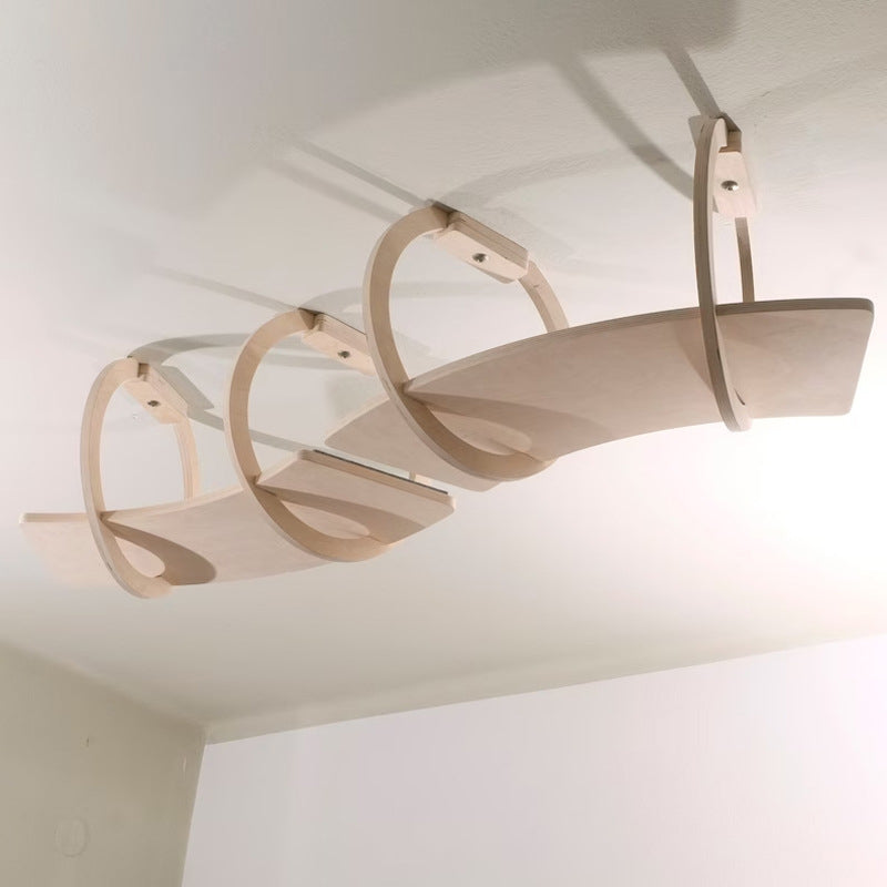 Modern Minimalist Round Curved Cat Tree Condo with Hammock for Living Room-Orizon Depot