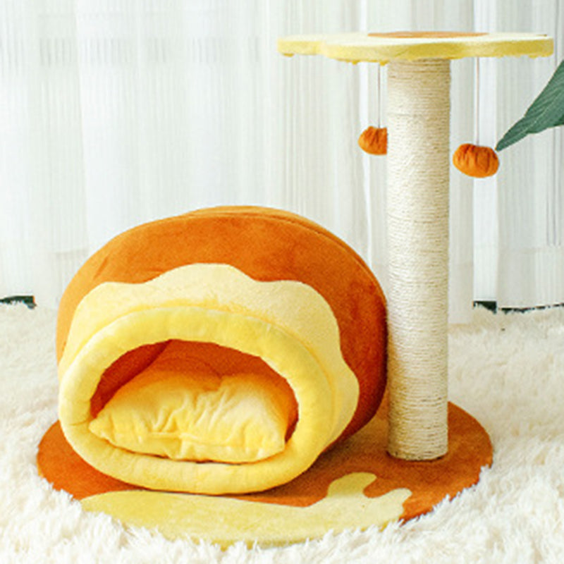 Teddy Bear-Shaped Honey Pot Cat Tree Condo with Perch for Living Room-Orizon Depot