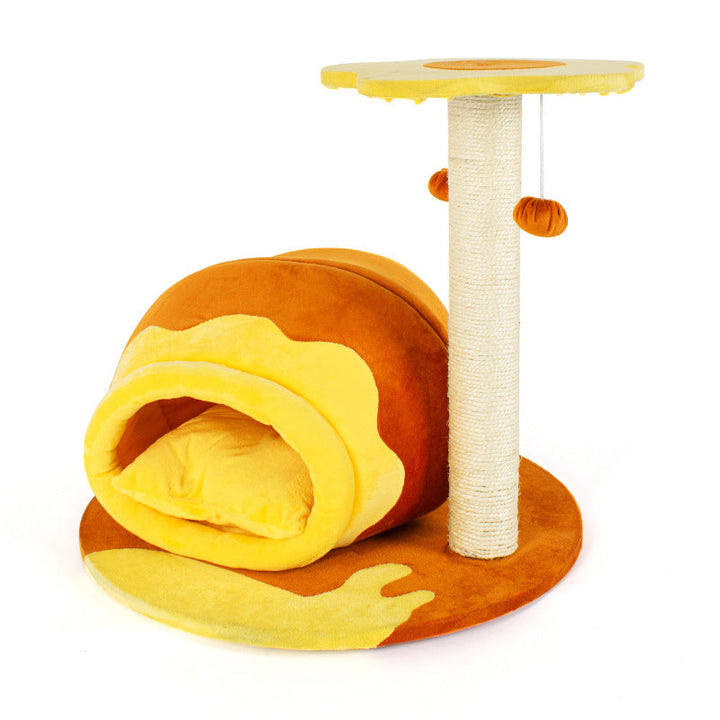 Teddy Bear-Shaped Honey Pot Cat Tree Condo with Perch for Living Room-Orizon Depot