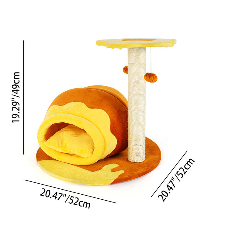 Teddy Bear-Shaped Honey Pot Cat Tree Condo with Perch for Living Room-Orizon Depot