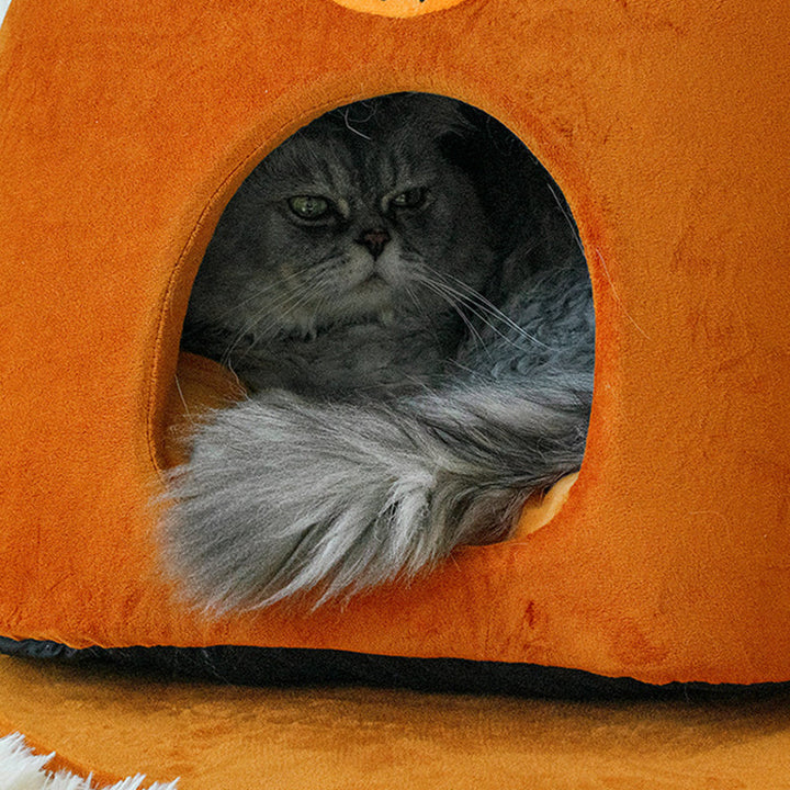 Teddy Bear-Shaped Honey Pot Cat Tree Condo with Perch for Living Room-Orizon Depot