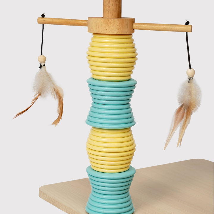 Modern Nordic Rectangular Cat Tree Condo with Velvet and Sisal Fabric-Orizon Depot
