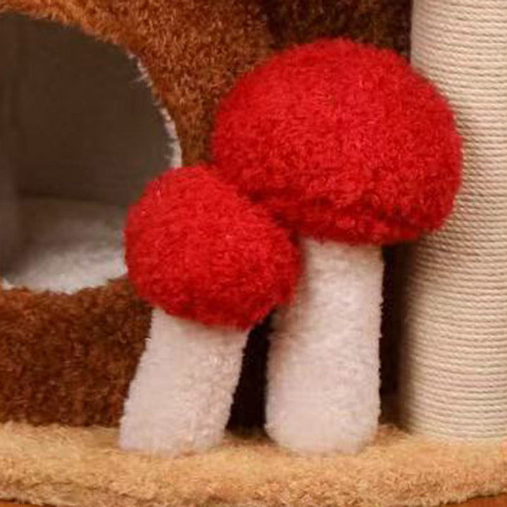 Modern Cylindrical Pine Wood Cat Tree Condo with Fleece & Sisal-Orizon Depot