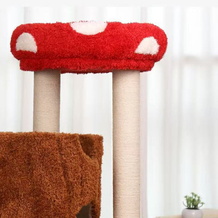 Modern Cylindrical Pine Wood Cat Tree Condo with Fleece & Sisal-Orizon Depot