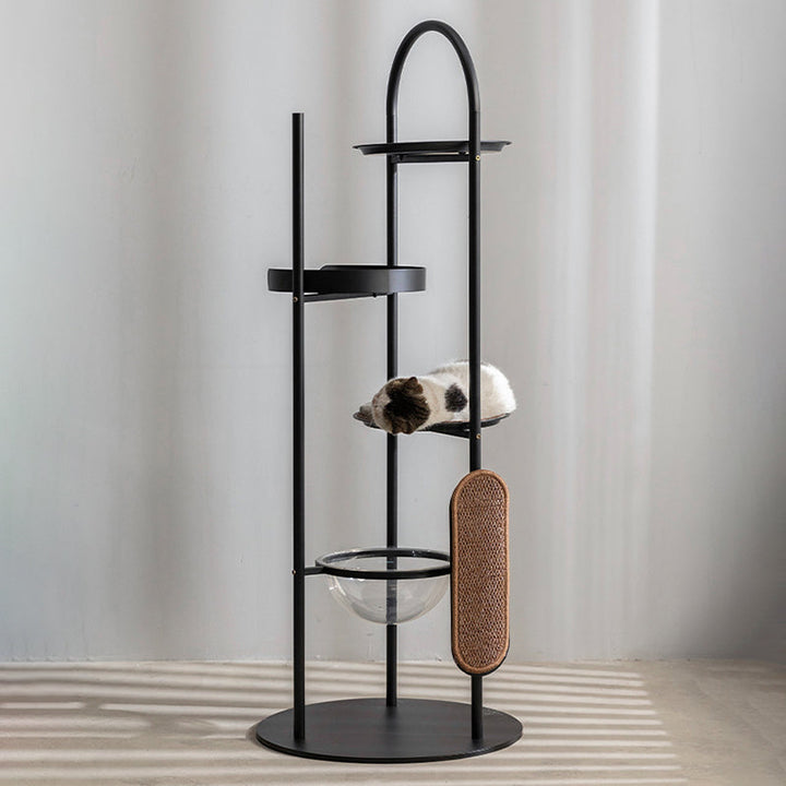 Modern Minimalist Cylindrical Cat Tree Condo with 3 Perches for Living Room-Orizon Depot