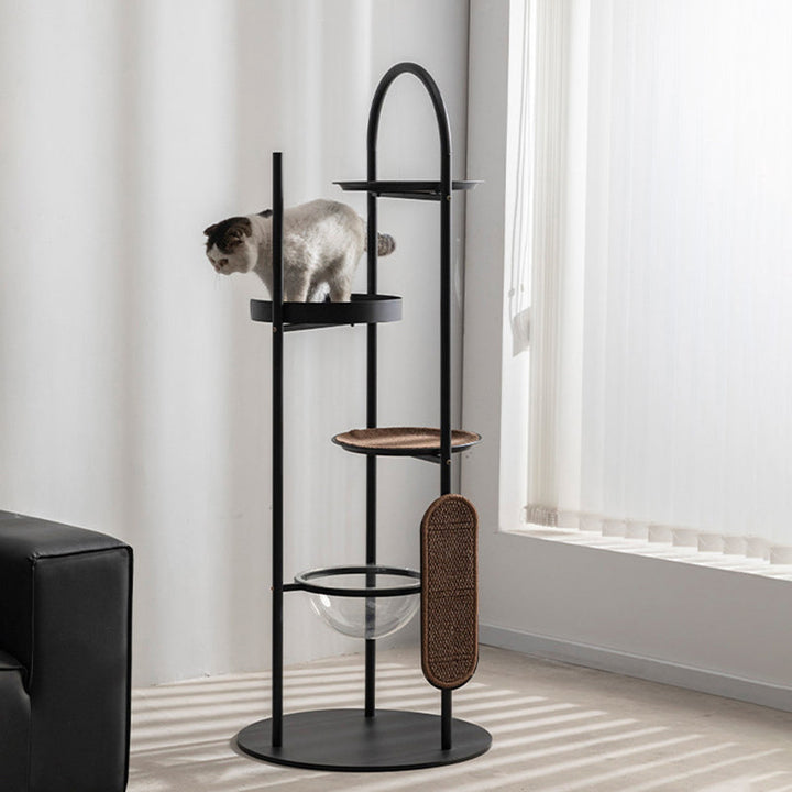 Modern Minimalist Cylindrical Cat Tree Condo with 3 Perches for Living Room-Orizon Depot