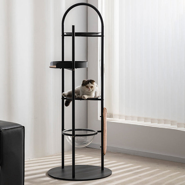 Modern Minimalist Cylindrical Cat Tree Condo with 3 Perches for Living Room-Orizon Depot