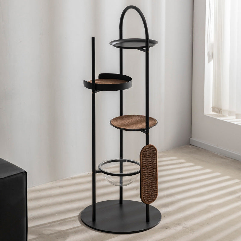 Modern Minimalist Cylindrical Cat Tree Condo with 3 Perches for Living Room-Orizon Depot