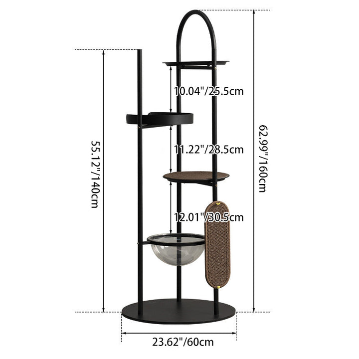 Modern Minimalist Cylindrical Cat Tree Condo with 3 Perches for Living Room-Orizon Depot