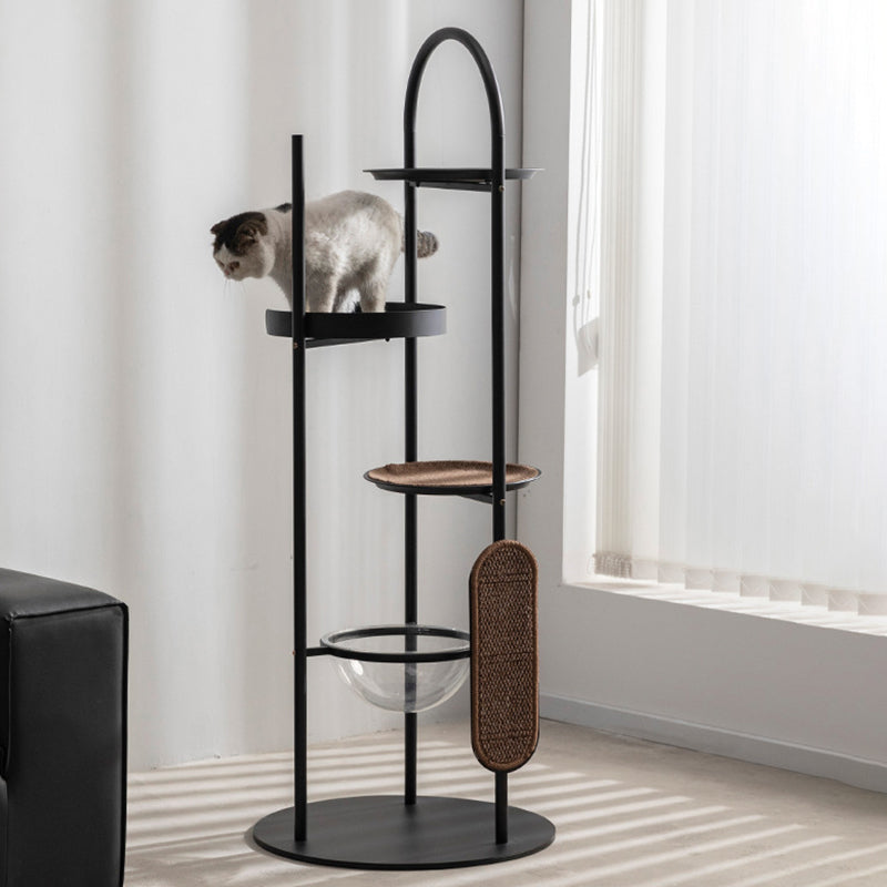 Modern Minimalist Cylindrical Cat Tree Condo with 3 Perches for Living Room-Orizon Depot