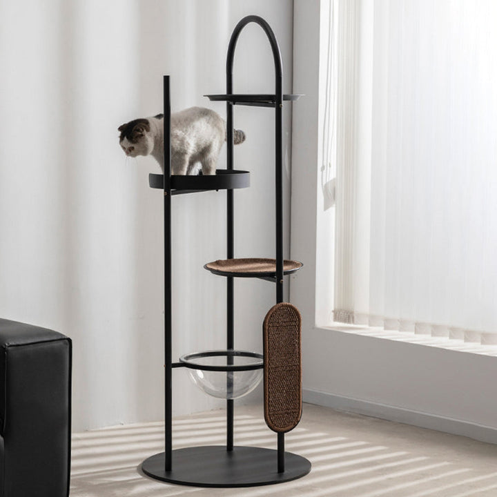 Modern Minimalist Cylindrical Cat Tree Condo with 3 Perches for Living Room-Orizon Depot